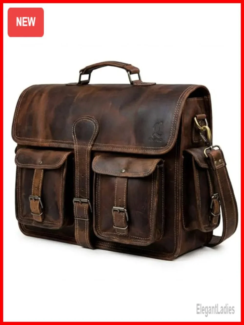 Leather Messenger Bag for Men, Vintage Handmade Laptop Crossbody, Office Work